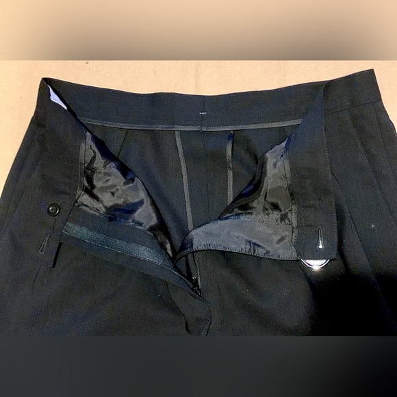 Y2K Vintage NWT Women’s 12 Zanella ANNA Black 100% Wool Pleated Pants - Picture 9 of 16